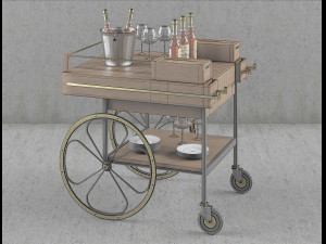 baron cart retro modern design Model 3D
