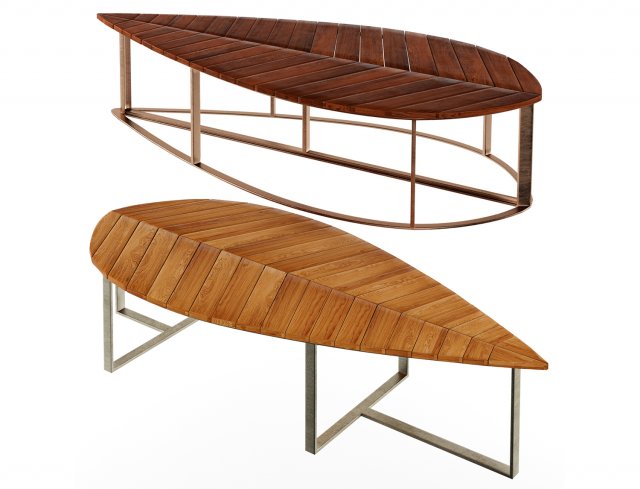 boston leaf bench by deesawat 3D Модель .c4d .max .obj .3ds .fbx .stl .blend 