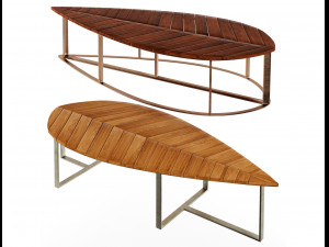 boston leaf bench by deesawat 3D Модель