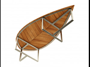 boston leaf bench by deesawat 3D Модель