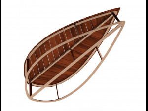 boston leaf bench by deesawat 3D Модель