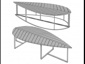 boston leaf bench by deesawat 3D Модель