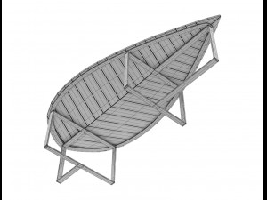 boston leaf bench by deesawat 3D Модель