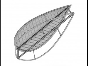 boston leaf bench by deesawat 3D Модель