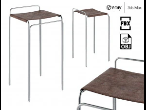 Barhocker modern mit Leder 3D Modell