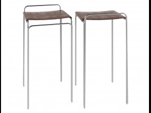 stool bar modern with leather 3D 모델
