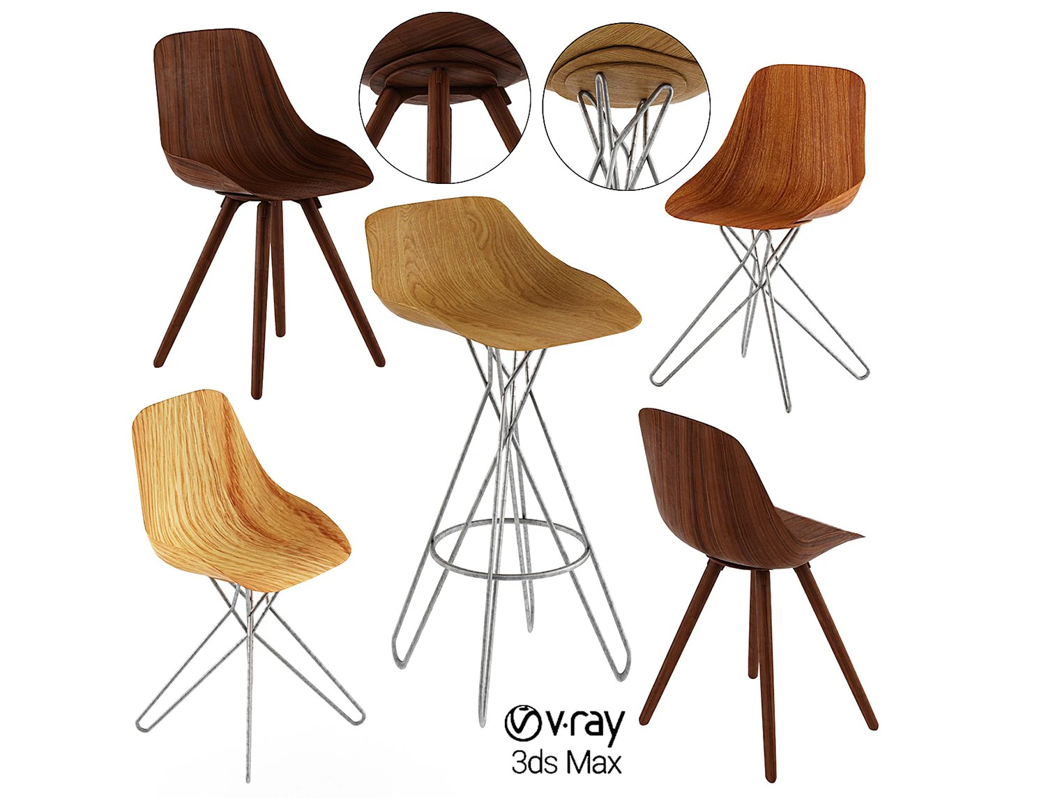 harmony chair rodrigo torres poliform bar stool 3D Model .c4d .max .obj .3ds .fbx .stl .blend 