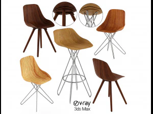 cadeira harmonia rodrigo torres banco poliform Modelo 3D