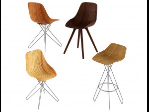 harmony chair rodrigo torres poliform bar stool 3D Model