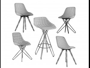 harmony chair rodrigo torres poliform bar stool 3D Модель