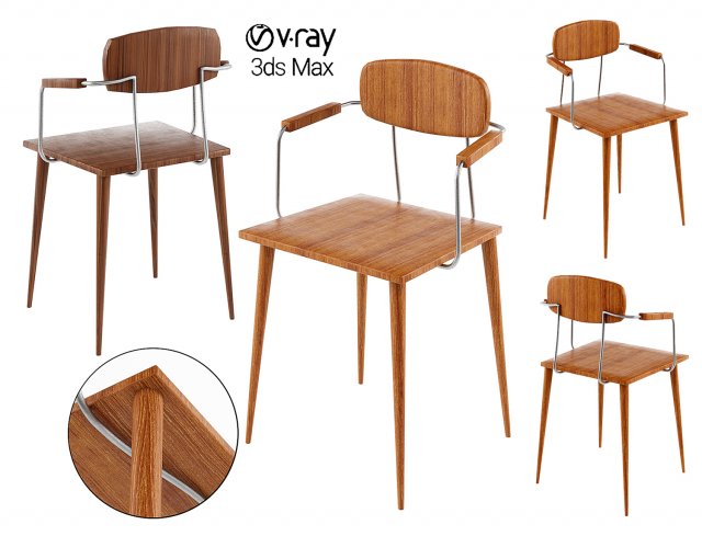 pilgrim bar stool chair low-poly 3D 模型 .c4d .max .obj .3ds .fbx .stl .blend 