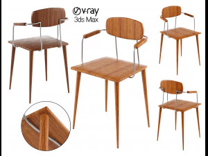 Pilgrim barkruk stoel low-poly 3D Model