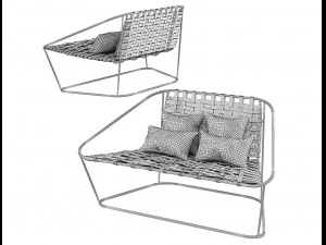 divanetto arflex cloud poltrona carlo colombo Modello 3D