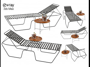 windward design group neptune chaise lounge 18 seat height 3D Модель