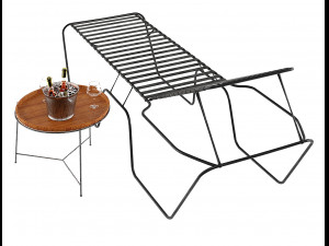 windward design group neptune chaise lounge 18 seat height 3D Модель