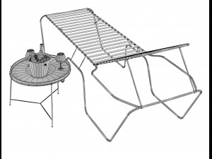 windward design group neptune chaise lounge 18 seat height 3D Модель
