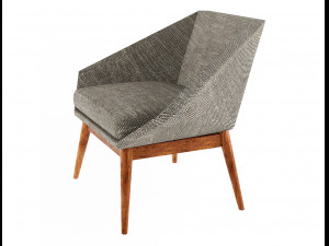armchair modern 4 colors leather and tiles low-poly Model 3D