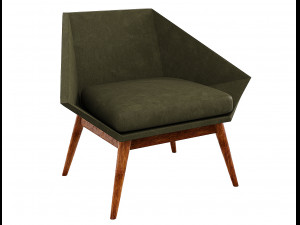 armchair modern 4 colors leather and tiles low-poly Model 3D