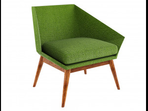armchair modern 4 colors leather and tiles low-poly Model 3D