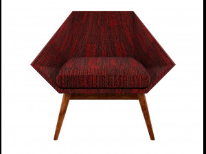 armchair modern 4 colors leather and tiles low-poly Model 3D