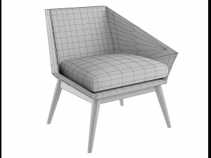 armchair modern 4 colors leather and tiles low-poly Model 3D