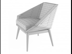 armchair modern 4 colors leather and tiles low-poly Model 3D