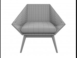 armchair modern 4 colors leather and tiles low-poly Model 3D