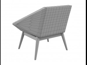 armchair modern 4 colors leather and tiles low-poly Model 3D