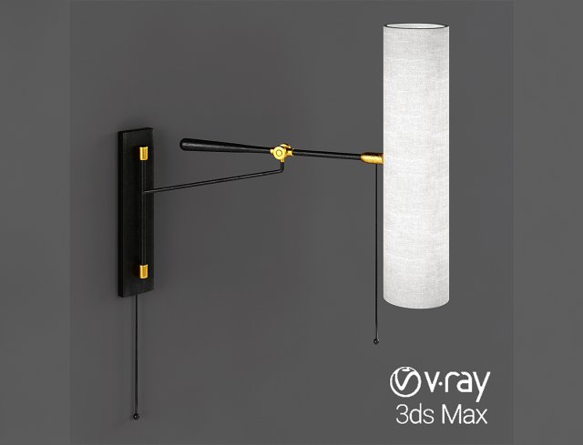 frankfort articulating wall light lamp low-poly Modello 3D .c4d .max .obj .3ds .fbx .stl .blend 