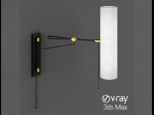 frankfort articulating wall light lamp low-poly 3D Model
