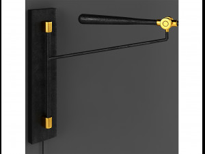 frankfort articulating wall light lamp low-poly Modello 3D