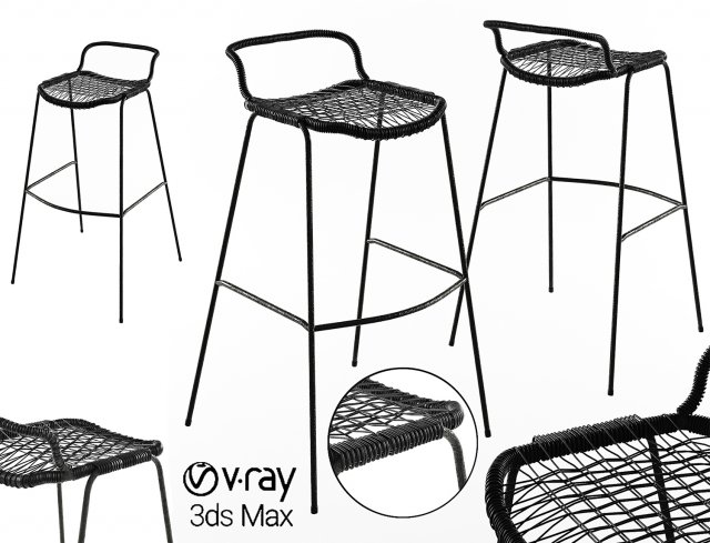 bar stool allu restaurant gervasoni ikea poliform Model 3D .c4d .max .obj .3ds .fbx .stl .blend 