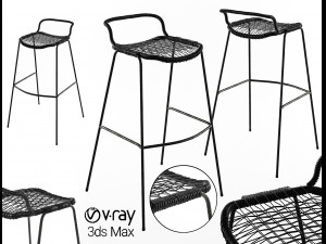 bar stool allu restaurant gervasoni ikea poliform 3D Model