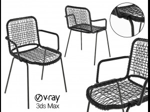 armchair moder with plastic and metal allu 3D Model