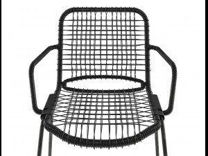 armchair moder with plastic and metal allu Model 3D