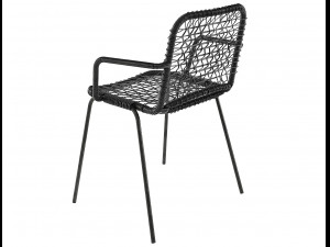 armchair moder with plastic and metal allu Model 3D