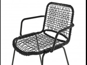 armchair moder with plastic and metal allu Model 3D