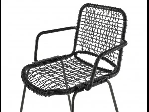 armchair moder with plastic and metal allu 3D Model