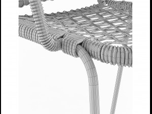 armchair moder with plastic and metal allu Model 3D