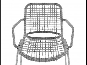 armchair moder with plastic and metal allu Model 3D