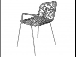 armchair moder with plastic and metal allu Model 3D