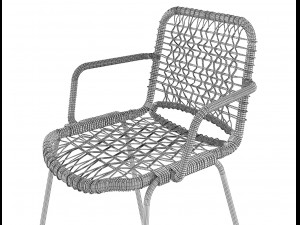 armchair moder with plastic and metal allu Model 3D