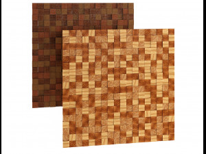 wood mosaic pattern low-poly Model 3D