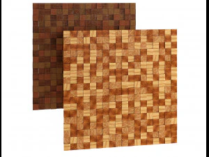 wood mosaic pattern low-poly 3D Model