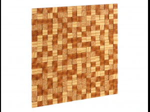 wood mosaic pattern low-poly 3D Model