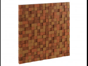 wood mosaic pattern low-poly 3D Model