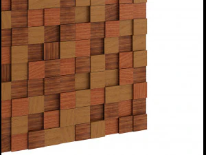 wood mosaic pattern low-poly 3D Model