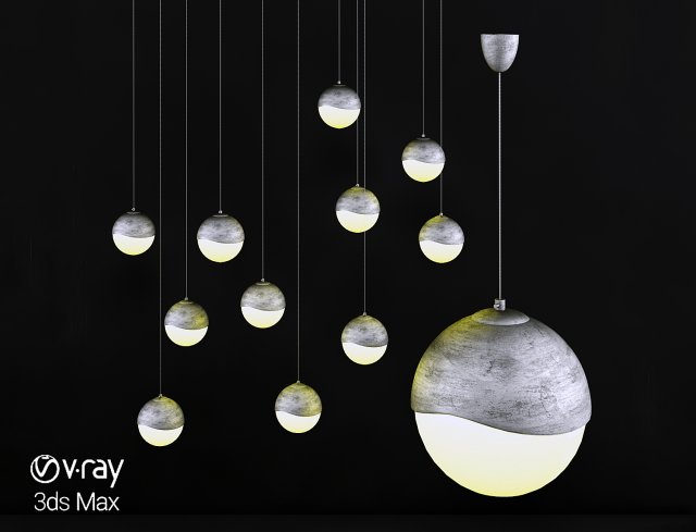 grapes assorted pendant designed by robert sonneman 3D 模型 .c4d .max .obj .3ds .fbx .stl .blend 