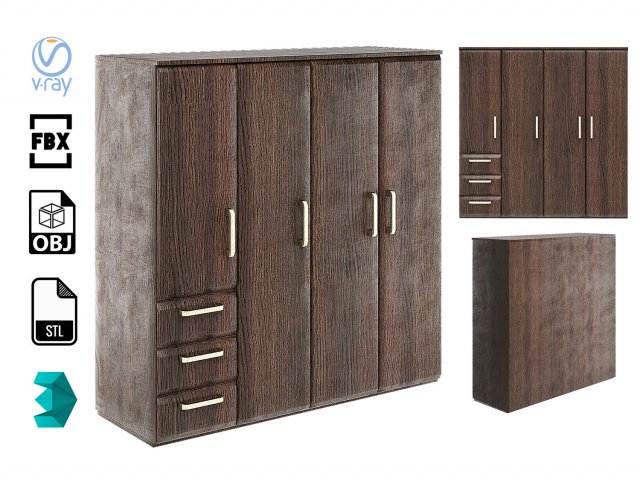 closet poliform 3D Model .c4d .max .obj .3ds .fbx .stl .blend 