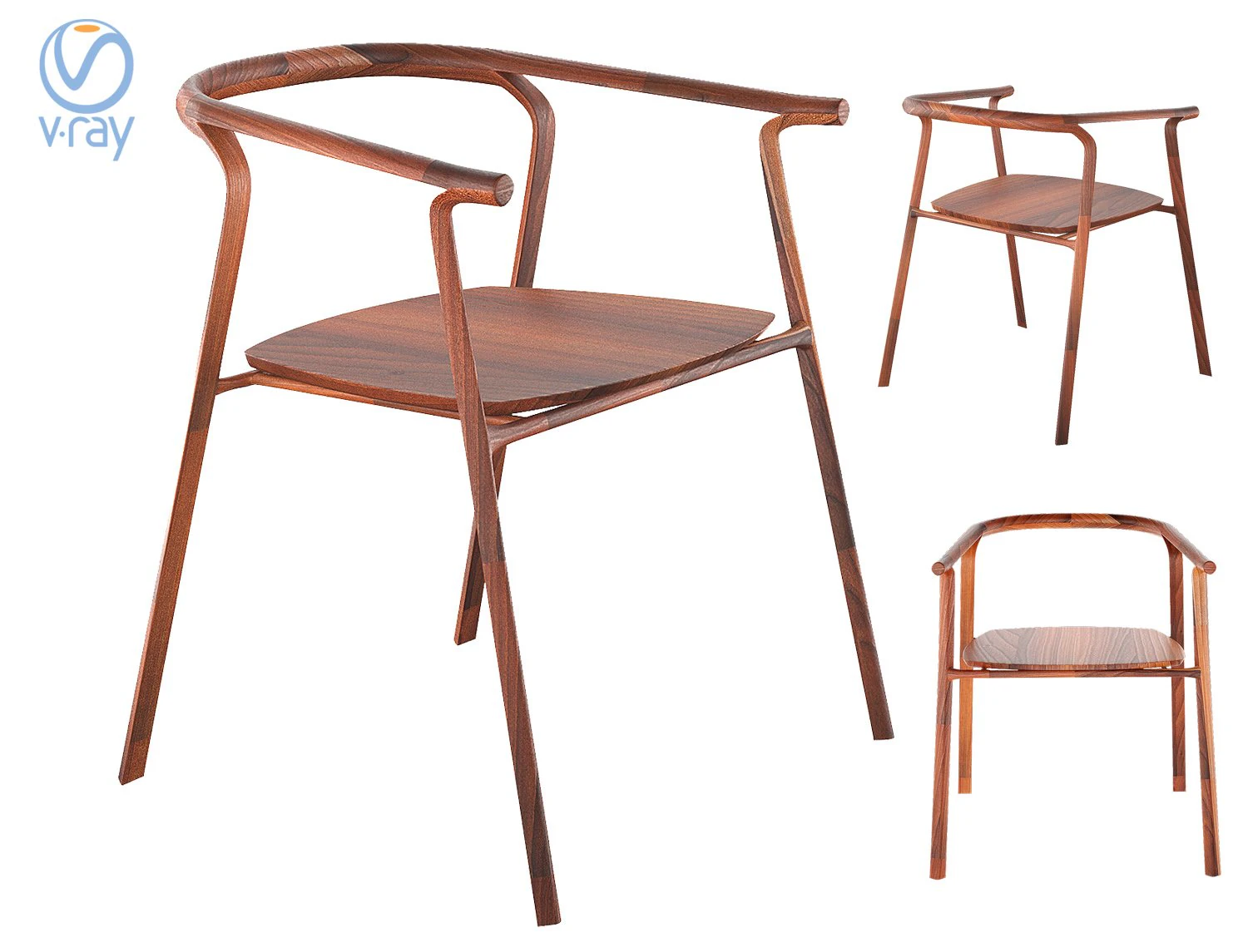 splinter chair 3D Model .c4d .max .obj .3ds .fbx .stl .blend 